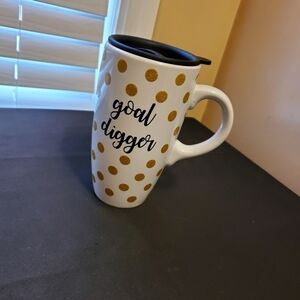 "GOAL DIGGER" Tall Travel Coffee Mug W/lid